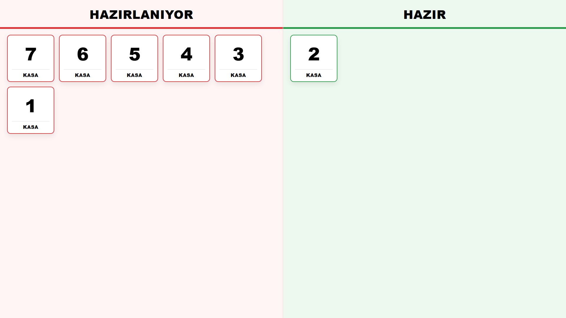 Sipariş Durum Ekranı 1